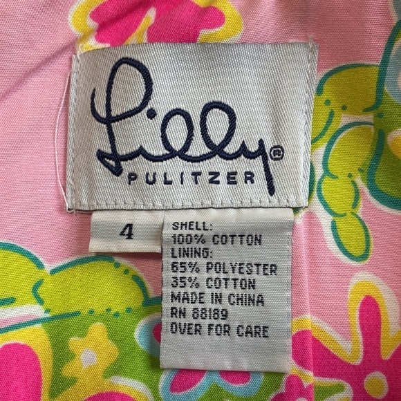 Lilly Pulitzer Gidget Pink Sands Dress Crab Flower Pink Yellow Size 4 - Picture 9 of 10
